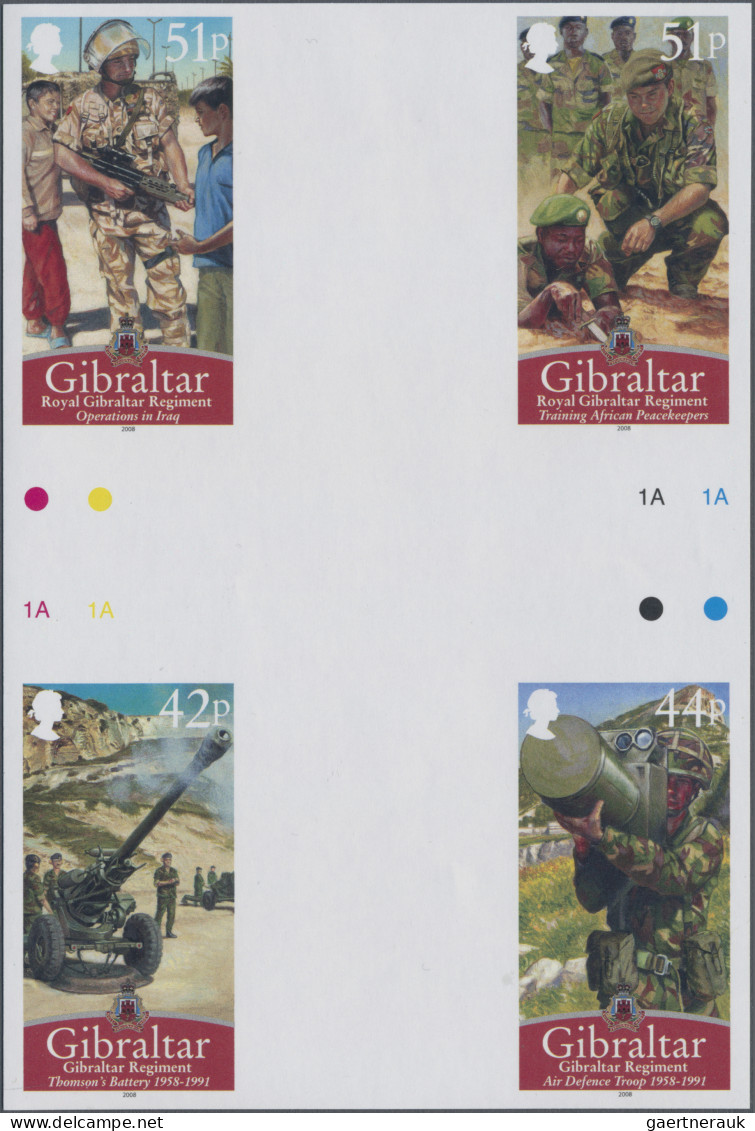 Gibraltar: 2002/2013. Collection containing 201 IMPERFORATE stamps (inclusive s/