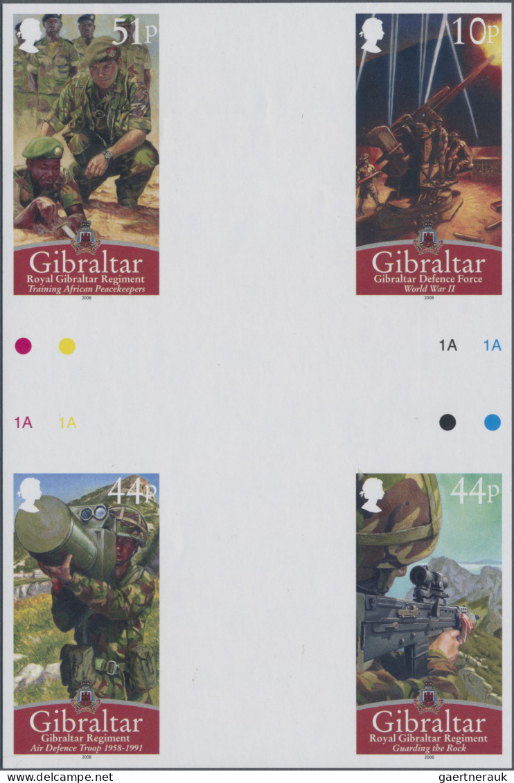 Gibraltar: 2002/2013. Collection containing 201 IMPERFORATE stamps (inclusive s/