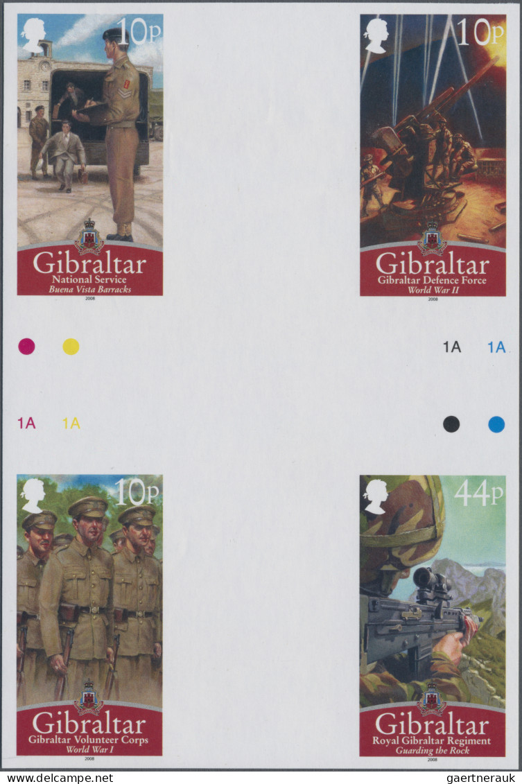 Gibraltar: 2002/2013. Collection containing 201 IMPERFORATE stamps (inclusive s/