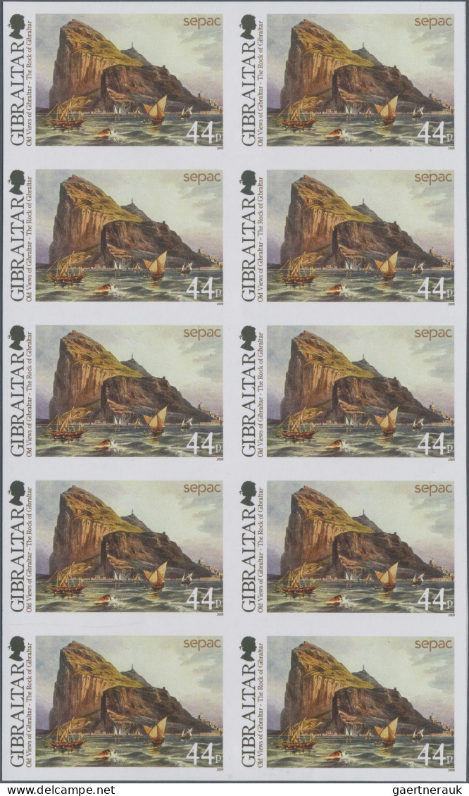 Gibraltar: 2002/2013. Collection containing 201 IMPERFORATE stamps (inclusive s/