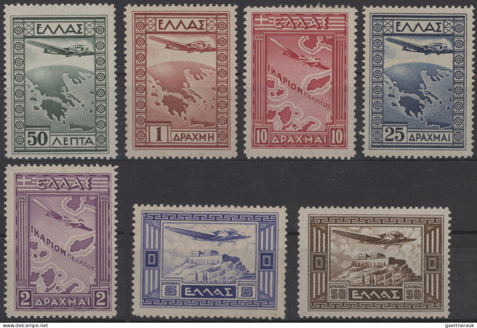 Greece: 1933/1944, Four Airmail Issues Mint: Michel Nos. 352/354, 355/361, 362/3 - Ungebraucht