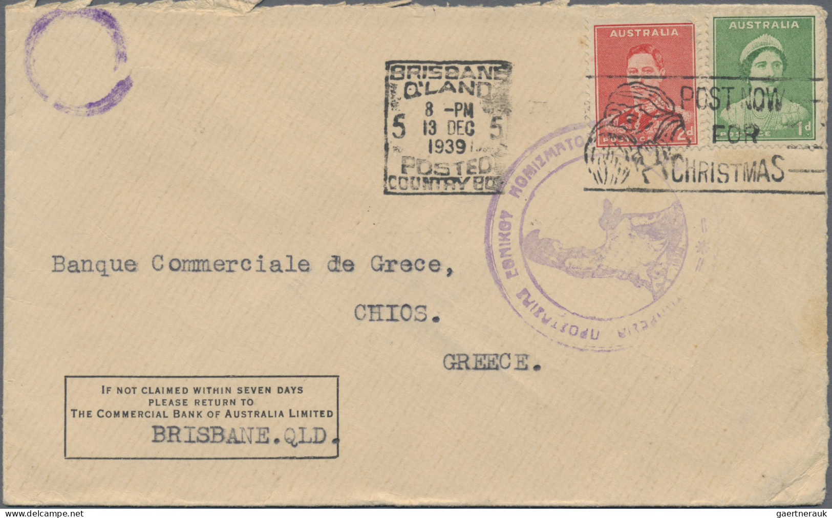 Greece: 1936/1941, Assortment Of 45 Covers/cards (14 To Foreign Destinations And - Cartas & Documentos