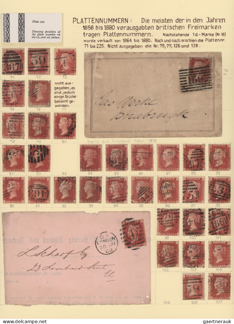 Great Britain: 1840/1880 (ca.), sophisticated used collection/balance on leaves,