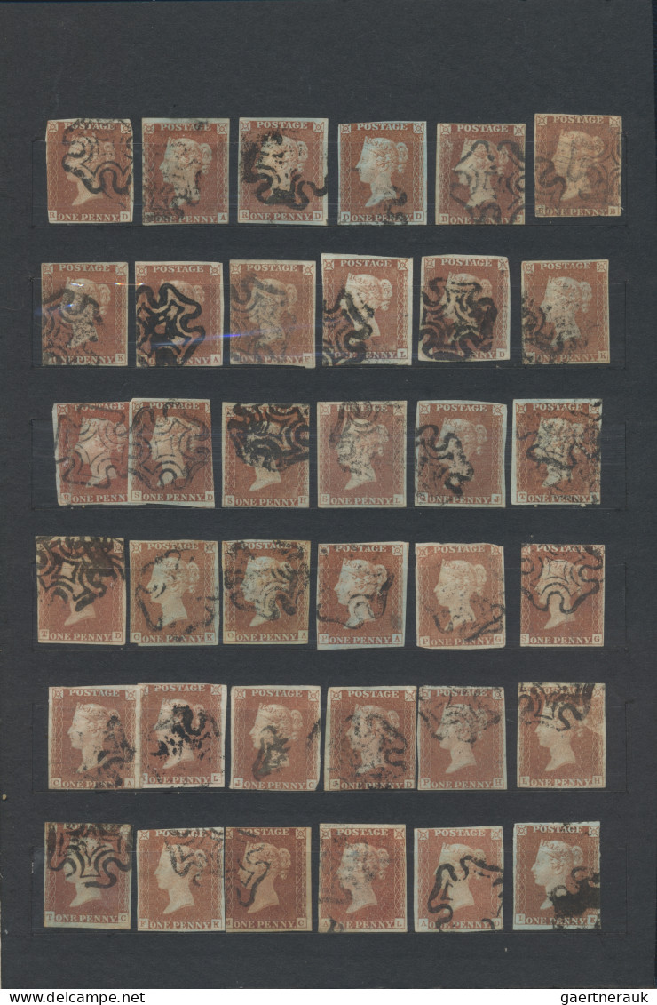 Great Britain: 1841 (from), Penny Red, Used Assortment Of 230 Stamps, Slighty Va - Gebraucht