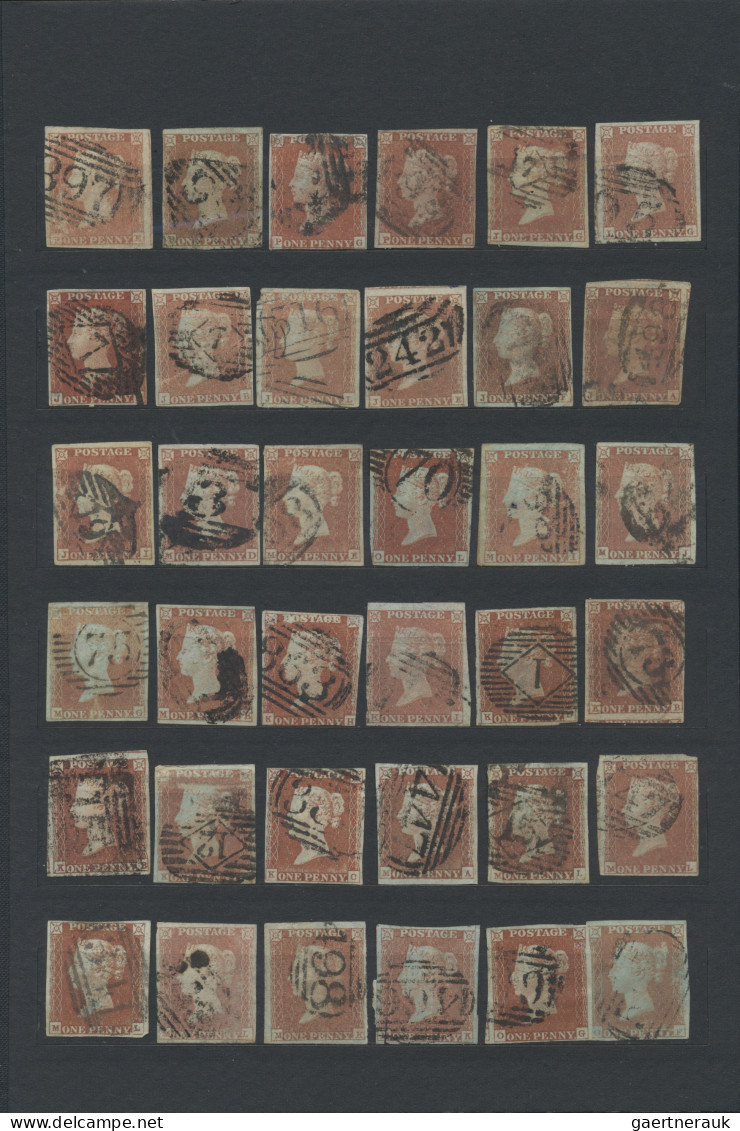 Great Britain: 1841 (from), Penny Red, Used Assortment Of 230 Stamps, Slighty Va - Oblitérés