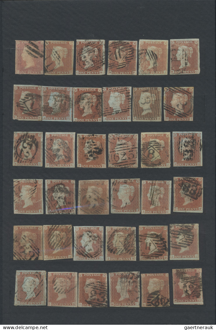 Great Britain: 1841 (from), Penny Red, Used Assortment Of 230 Stamps, Slighty Va - Gebraucht