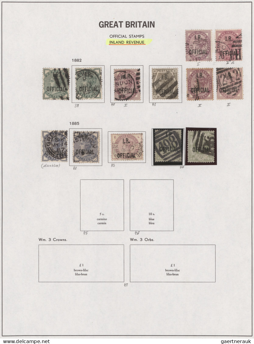 Great Britain - Service Stamps: 1882-1903 OFFICIALS: Specialized Collection Of A - Oficiales