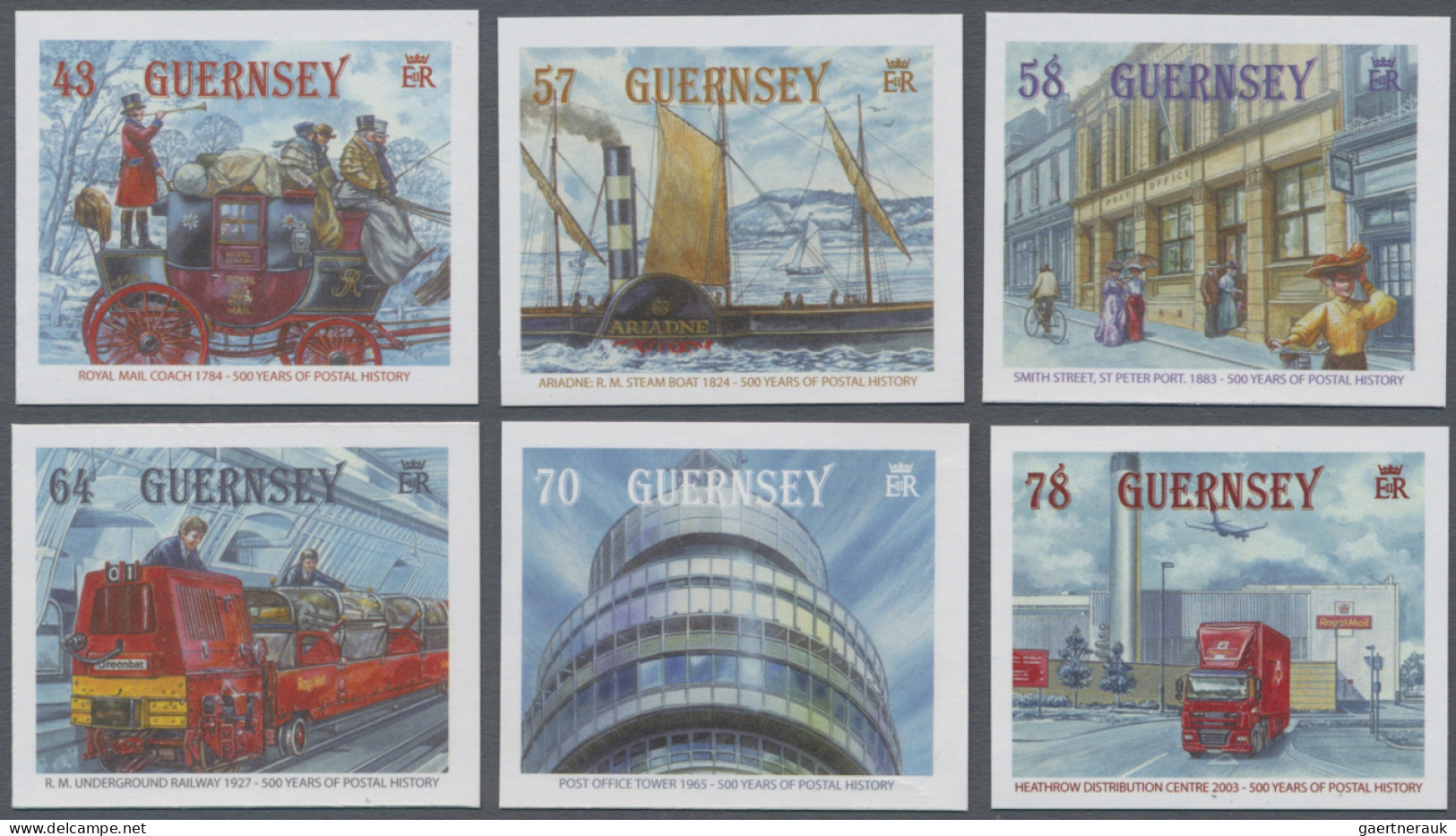 Guernsey: 2000/2016. Collection containing 2515 IMPERFORATE stamps and 37 IMPERF