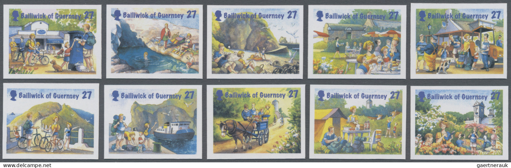 Guernsey: 2000/2016. Collection containing 2515 IMPERFORATE stamps and 37 IMPERF