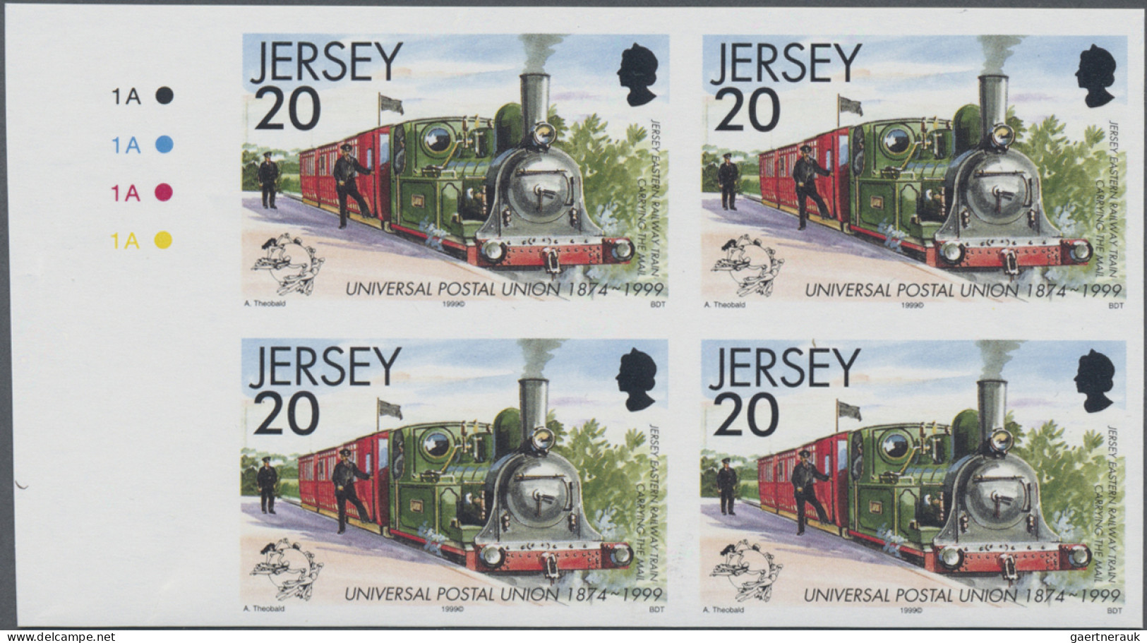 Jersey: 1993/1999. Collection containing 40 IMPERFORATE stamps (inclusive some s