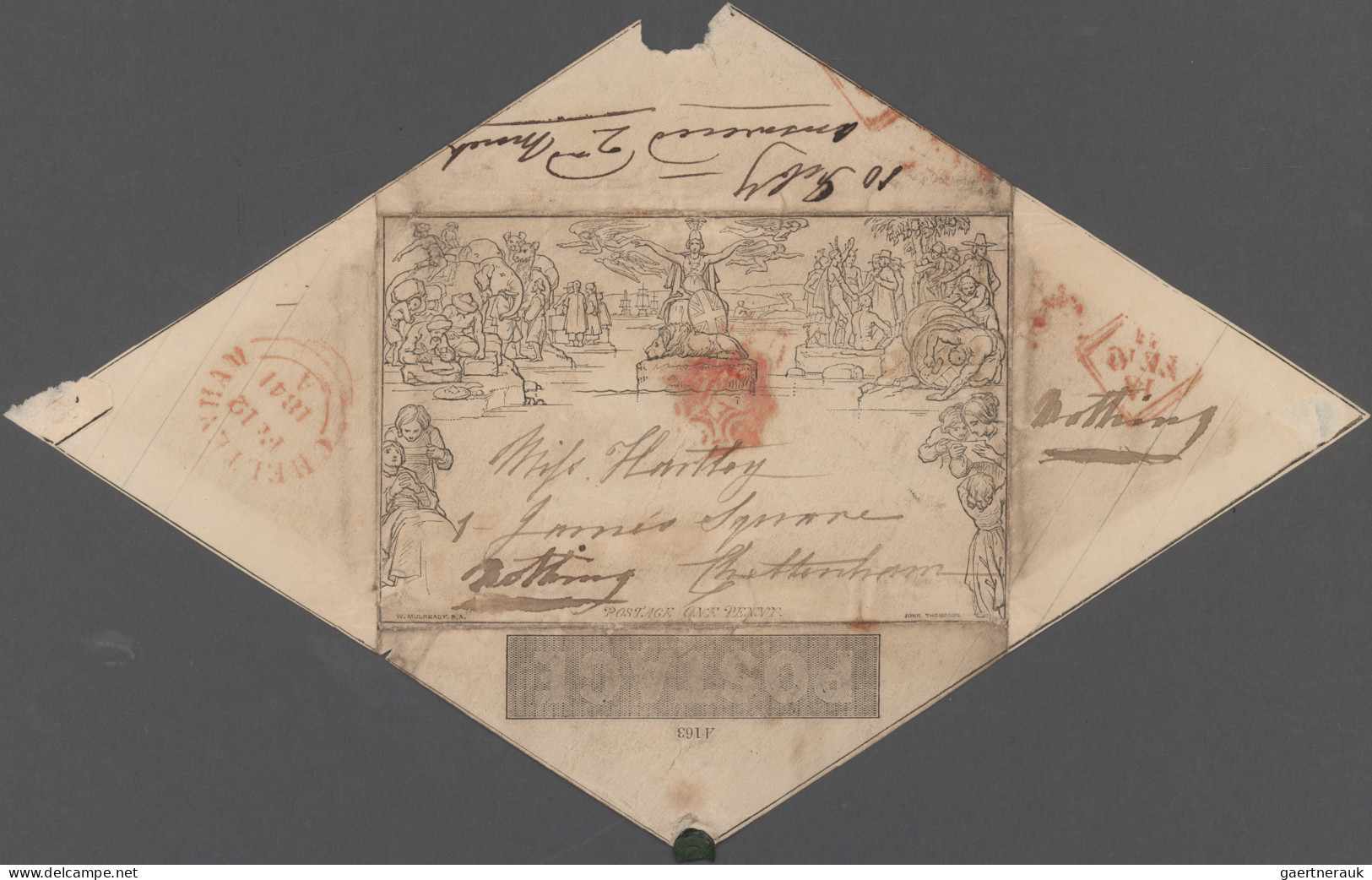 Great Britain - Postal Stationary: 1840/1841, Mulready, Lot Of Three Items: (1) - 1840 Mulready Omslagen En Postblad