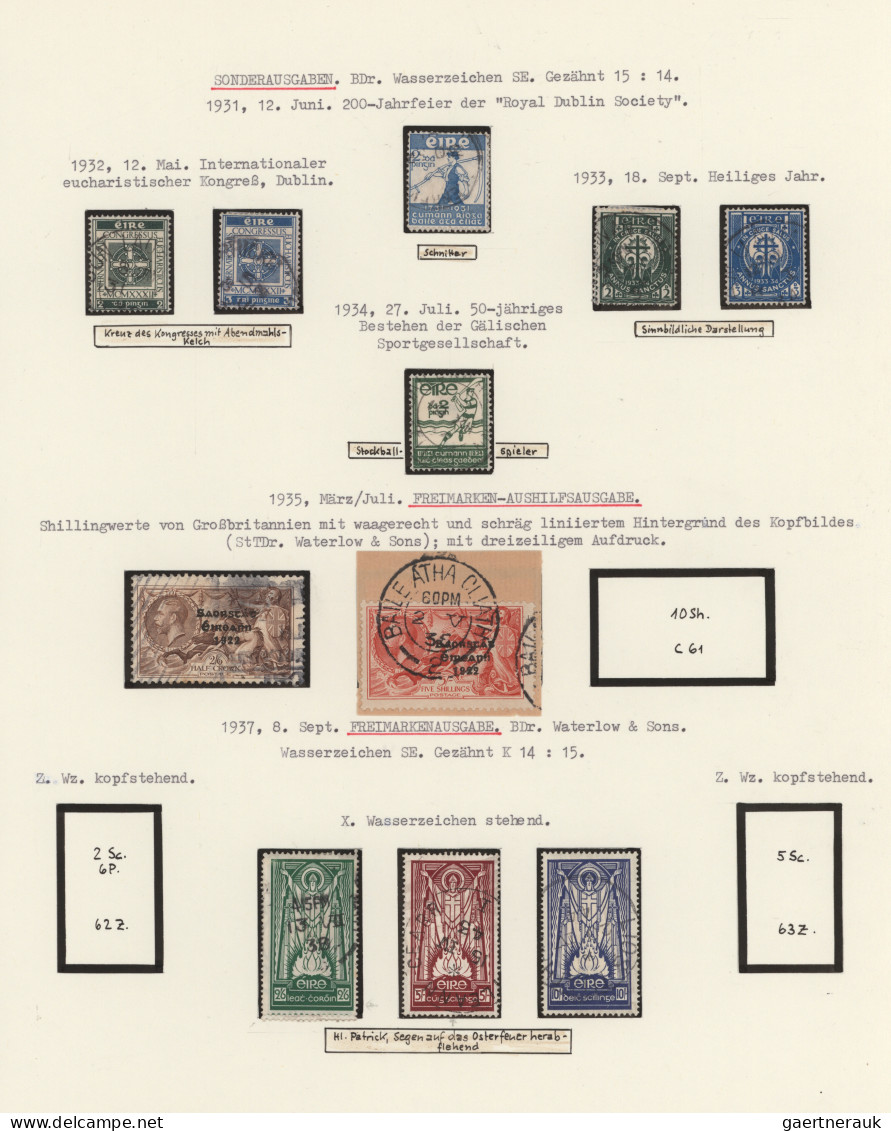 Ireland: 1880/1970 (ca.), fine used collection in a binder on individually arran