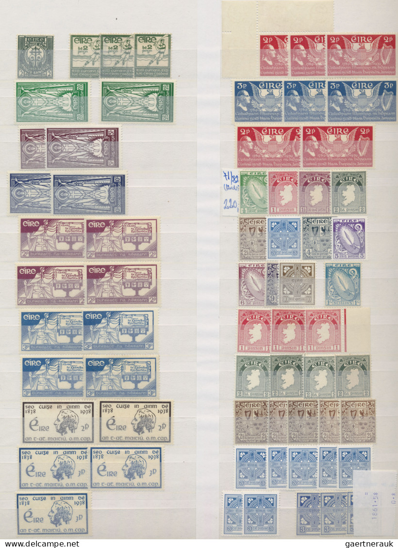 Ireland: 1922/2000 Comprehensive Stock Of Mint Stamps In A Big Stockbook, From F - Nuevos