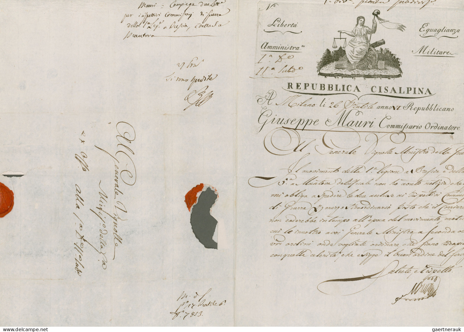 Italy -  Pre Adhesives  / Stampless Covers: 1798, Cisalpinian Repubblic, Lot Of - 1. ...-1850 Vorphilatelie