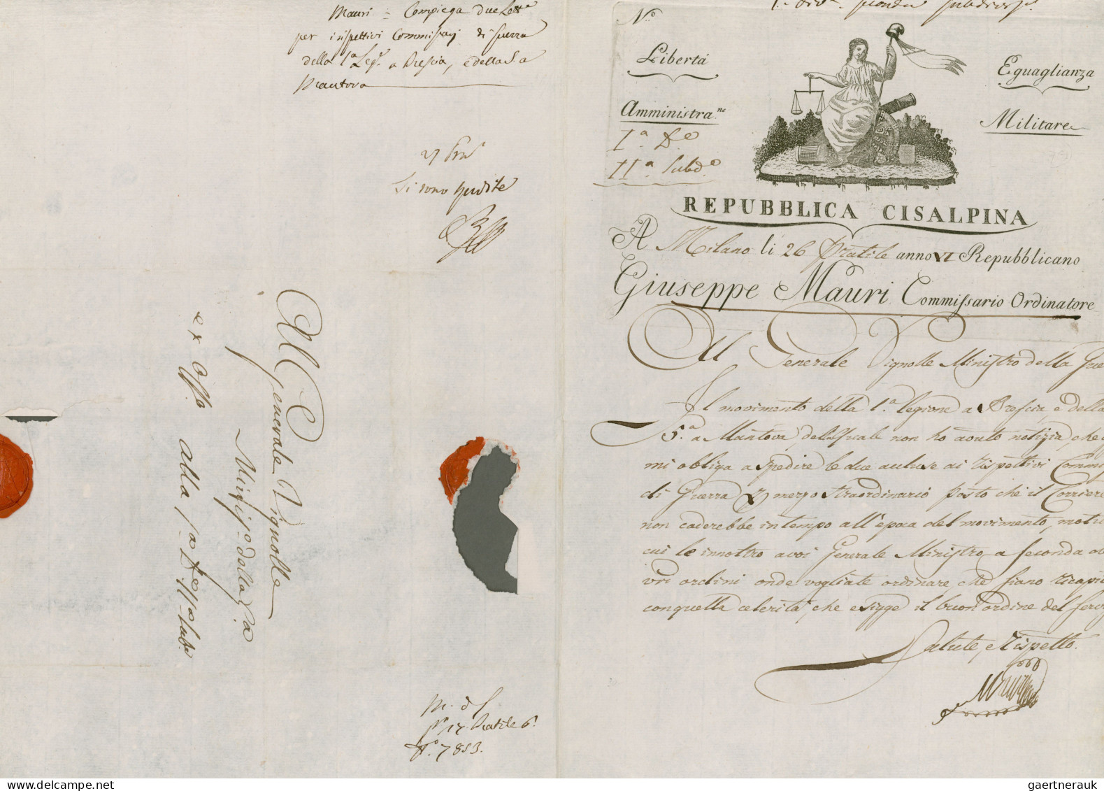 Italy -  Pre Adhesives  / Stampless Covers: 1798, Cisalpinian Repubblic, Lot Of - 1. ...-1850 Prefilatelia