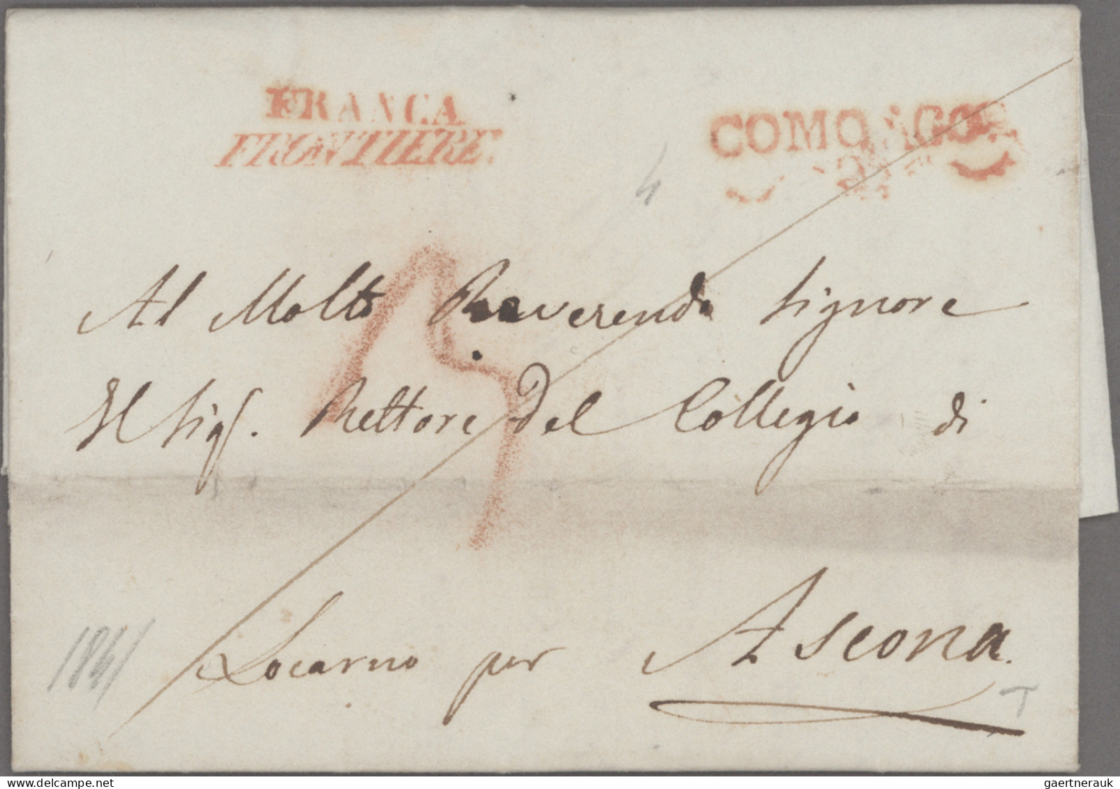 Italy -  Pre Adhesives  / Stampless Covers: 1800/1850 (ca), 8 Lighthouse letter