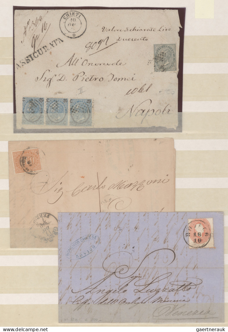 Italy: 1855/1880 (ca.), Collection Of 32 Entires, Slightly Mixed Condition, Comp - Colecciones