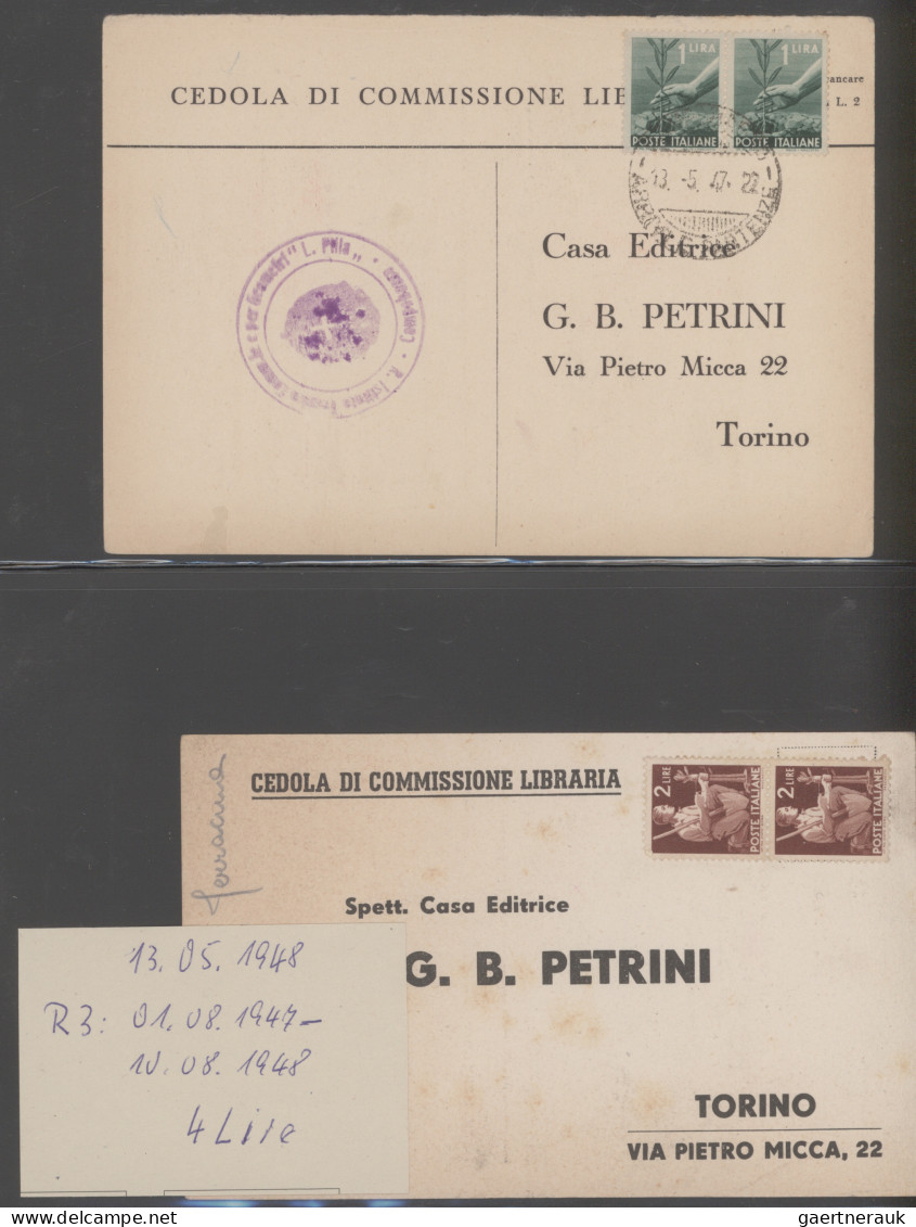 Italy: 1863/1999 (ca), "Cedola Di Commissione Libraria" (Book Orders), "Samples - Colecciones