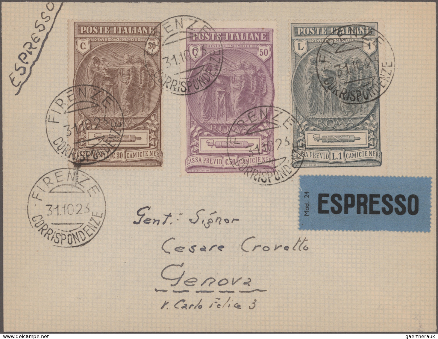 Italy: 1876/1944, Collection Of 47 Covers/cards With Several Interesting Items, - Colecciones