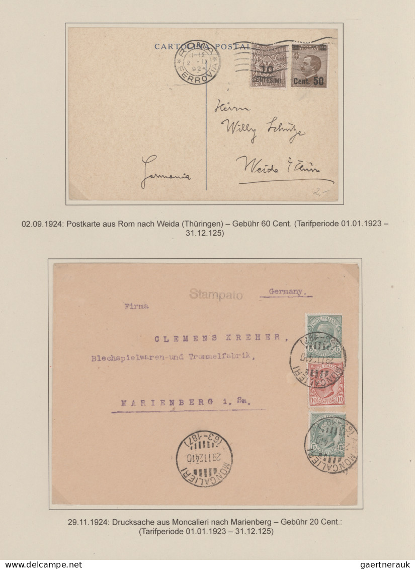 Italy: 1901/1929: "Definitives" (francobolli ordinari) in an exhibit like presen