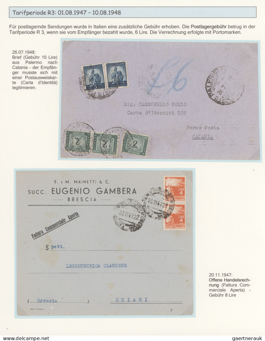 Italy: 1946/1960, exhibition collection "The Italian domestic rates 1946 - 1960"