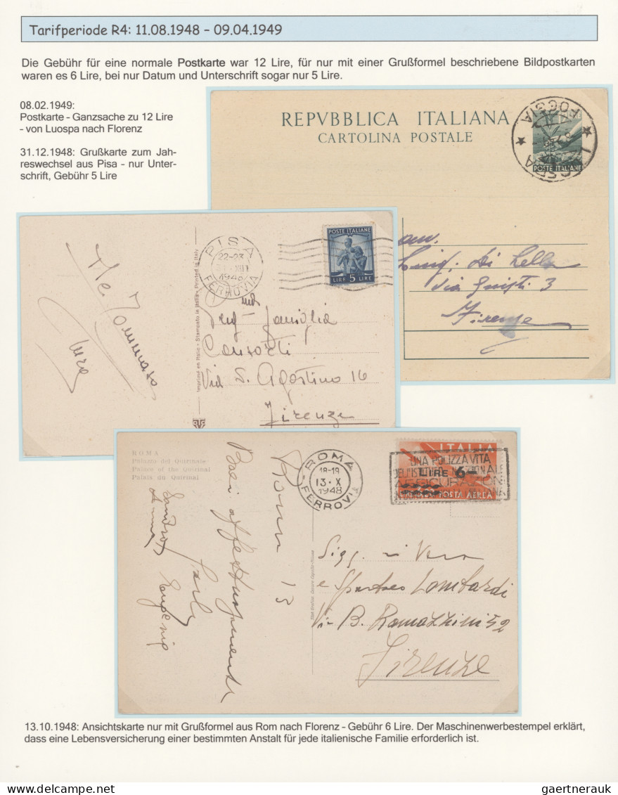 Italy: 1946/1960, exhibition collection "The Italian domestic rates 1946 - 1960"