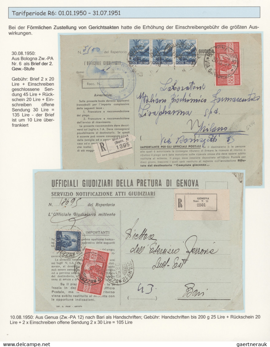 Italy: 1946/1960, exhibition collection "The Italian domestic rates 1946 - 1960"