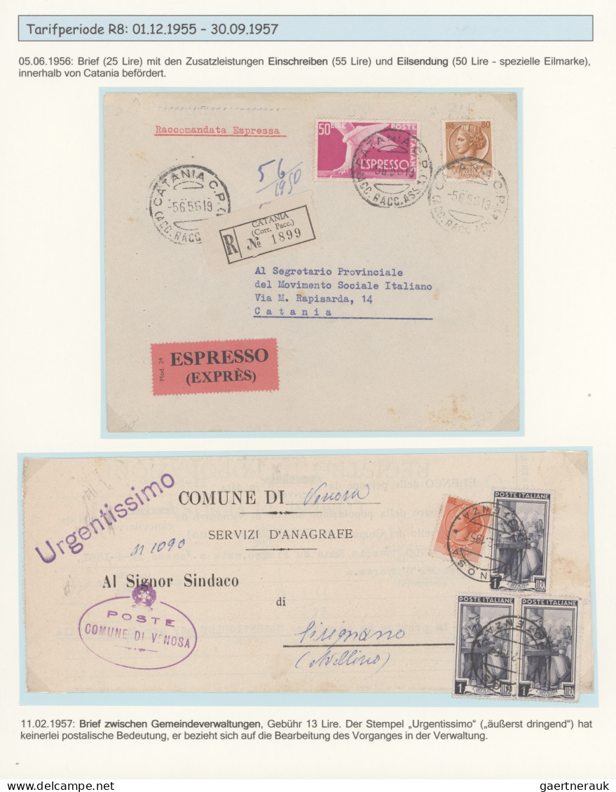 Italy: 1946/1960, exhibition collection "The Italian domestic rates 1946 - 1960"