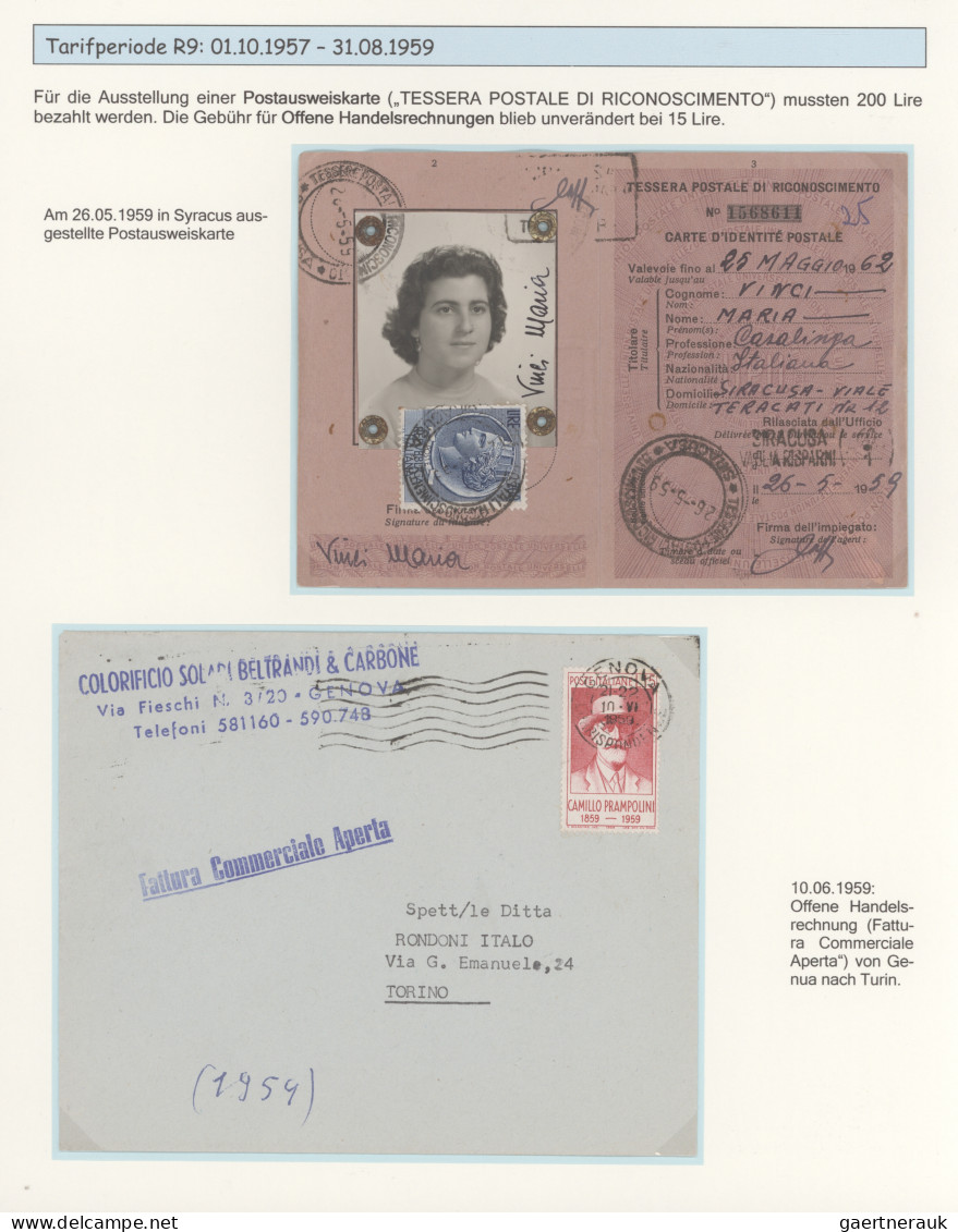 Italy: 1946/1960, exhibition collection "The Italian domestic rates 1946 - 1960"