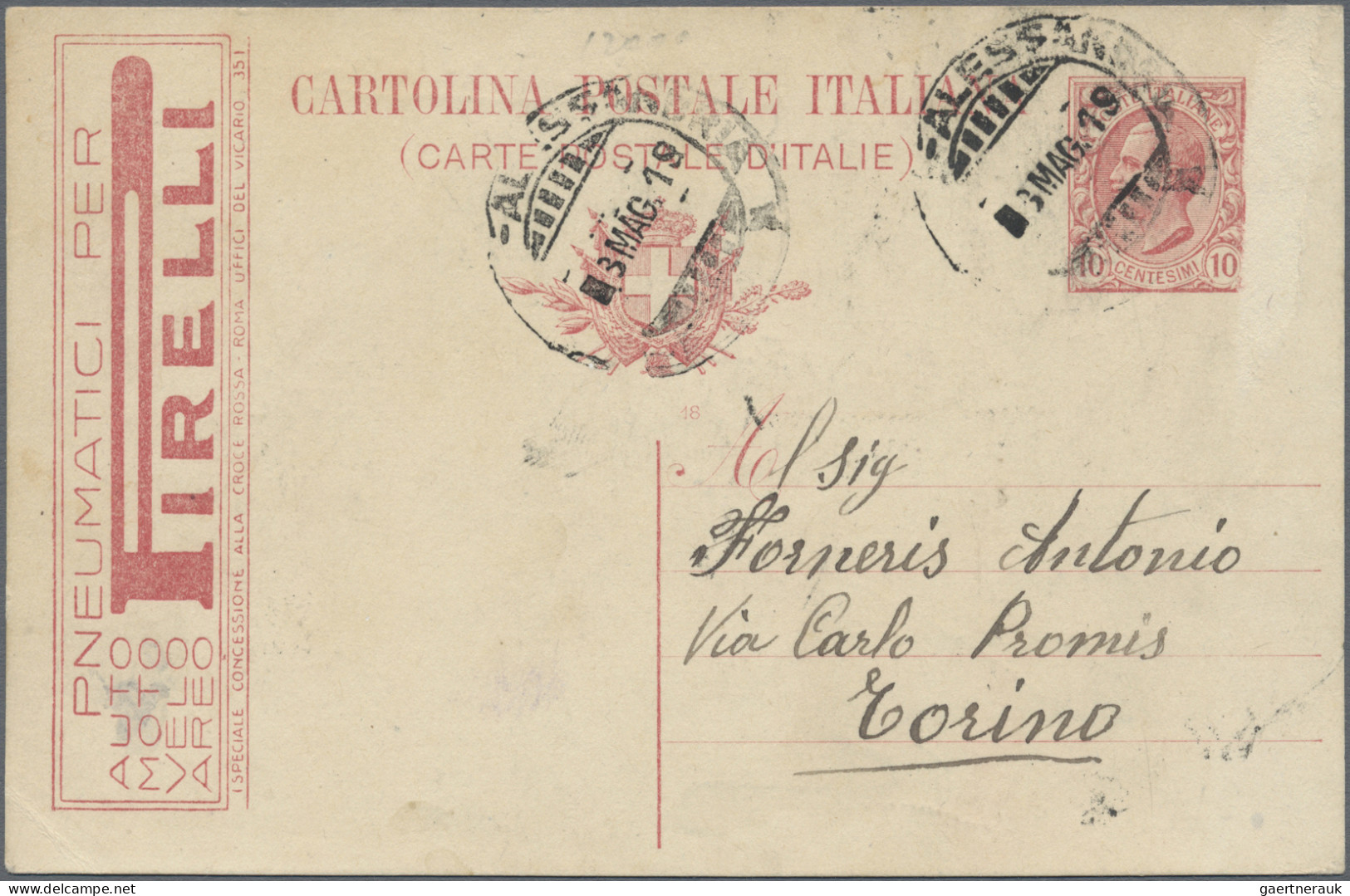 Italy - Postal Stationary: 1919/1925 Ca., Interesting Collection Of Ca.40 Used A - Stamped Stationery