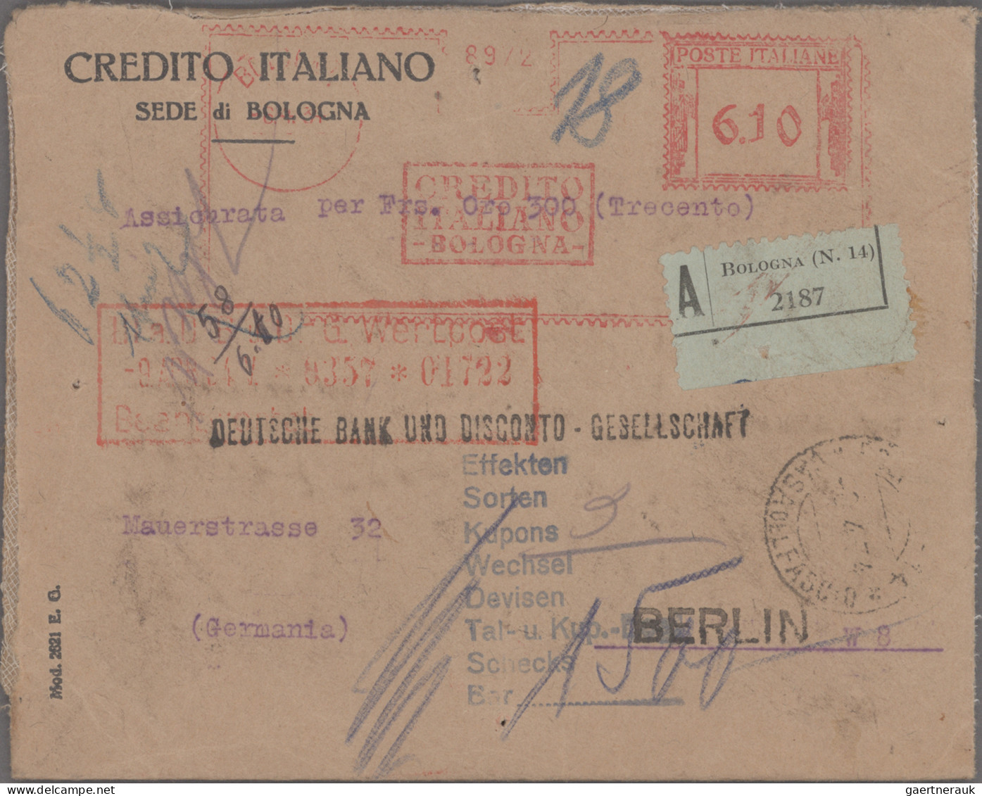 Italy - Post Marks: 1925/1990 (ca), A Box With More Than 350 "annulli Rossi" (me - Marcophilie