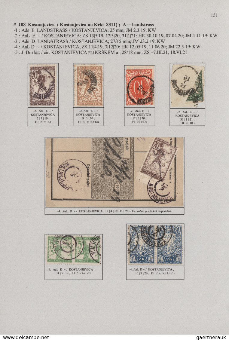 Yugoslavia: 1919/1921, POSTMARKS OF SLOVENIA, Extraordinary Top Collection Of Th - Briefe U. Dokumente