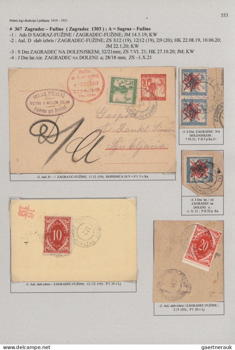 Yugoslavia: 1919/1921, POSTMARKS OF SLOVENIA, extraordinary top collection of th