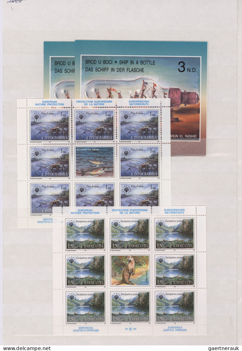 Yugoslavia: 1984/2006, comprehensive MNH balance of stamps, souvenir sheets and