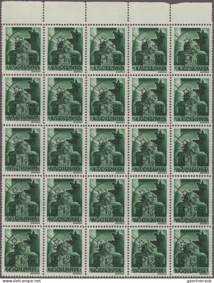 Yugoslavia: 1945, Hungarian Stamps Optd. 'SLOVENIJA / 9*5/1945 / JUGOSLAVIA' For - Other & Unclassified
