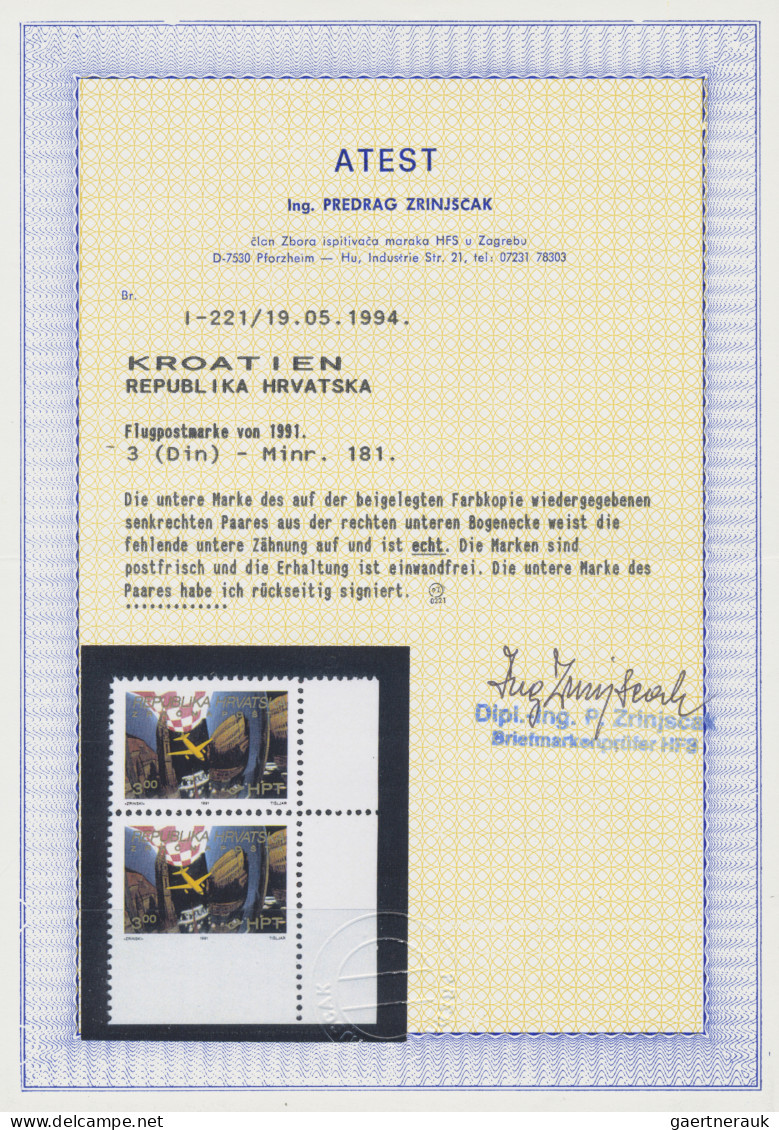 Croatia: 1991, Extraordinary MNH Specialised Collection Of Postage And Charity T - Kroatien