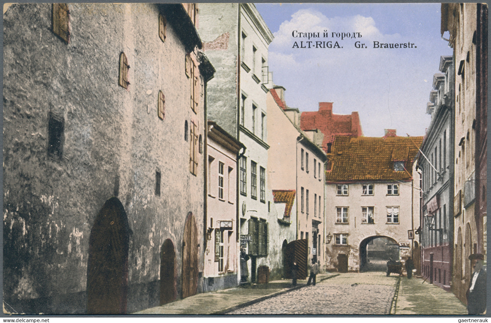 Latvia: 1890-1930 (c.): Collection Of 46 Lithographed Picture Postcards Depictin - Lettonie