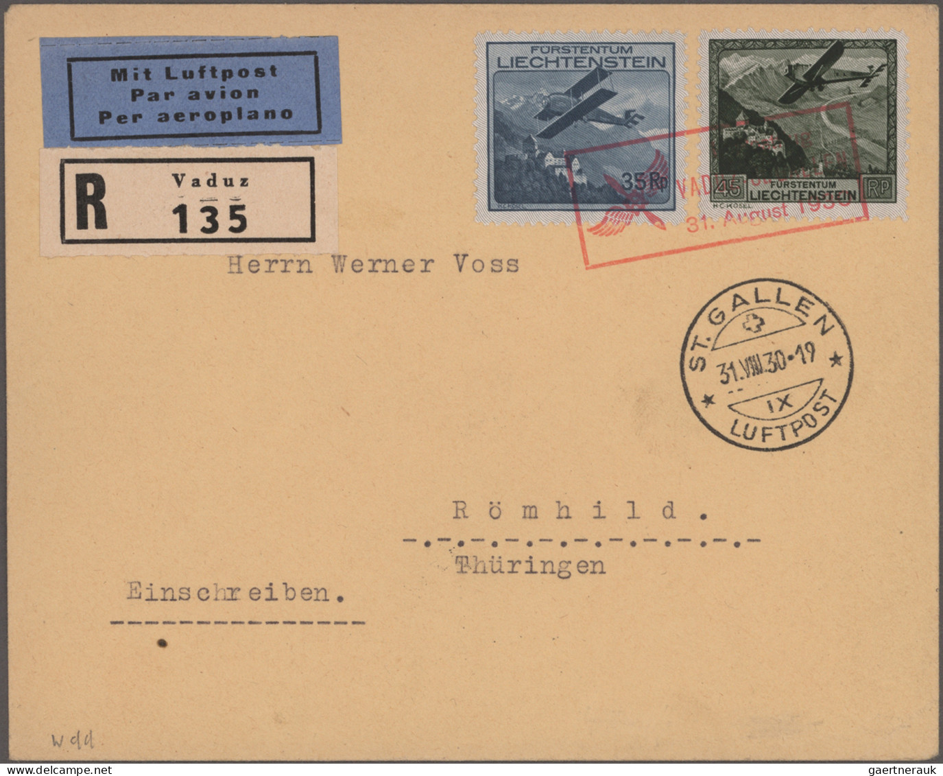 Liechtenstein: 1907-1969 Posten Mit 18 Briefen Und Karten, Von Einem Vorläuferbr - Collections