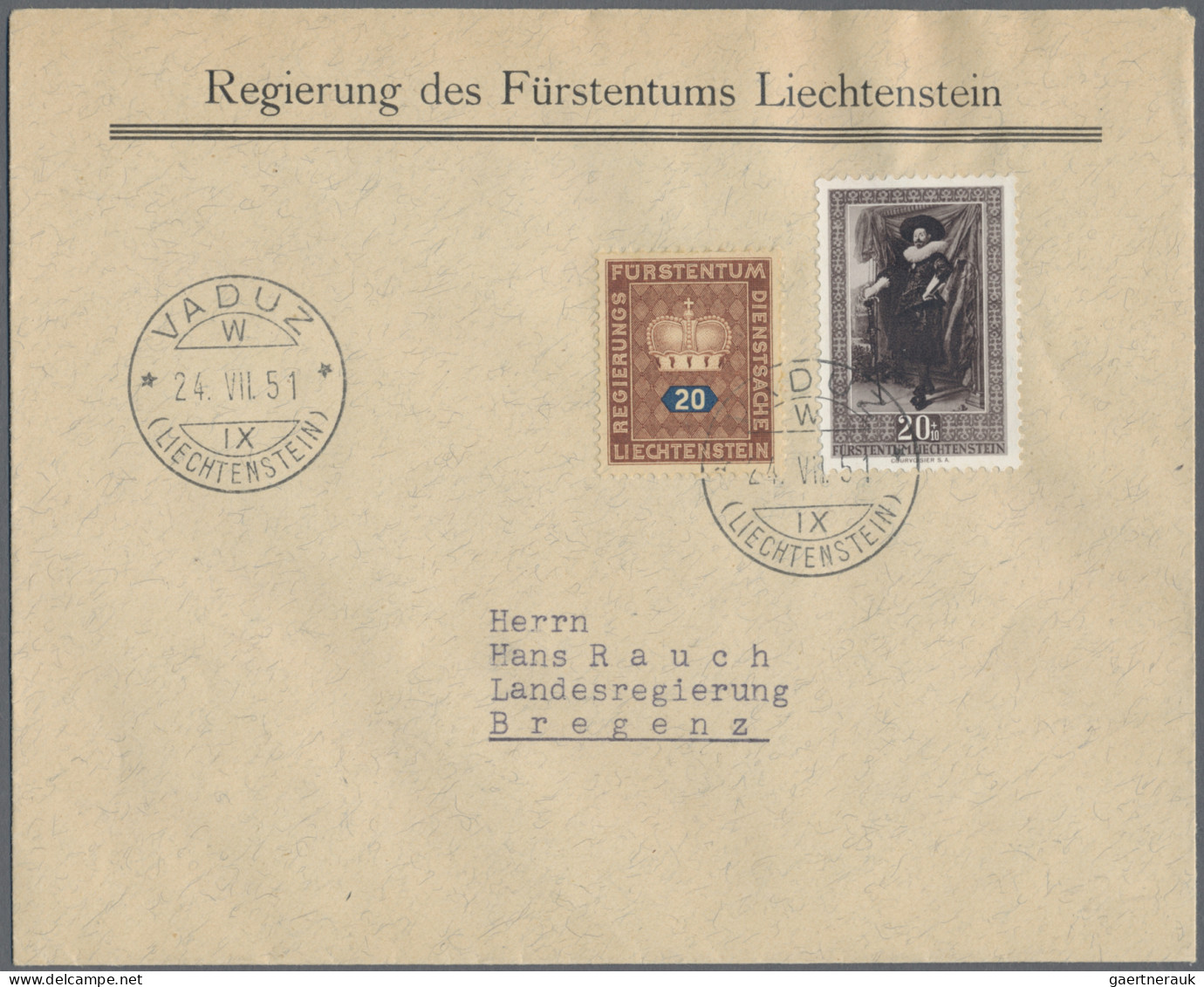 Liechtenstein: 1912/1960, Posten Mit über 50 Briefen, Karten Und Ganzsachen Mit - Collections