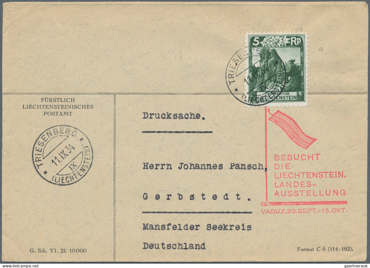 Liechtenstein: 1930, Sauberes Lot über 30 Briefen Und Karten Der Kosel-Freimarke - Lotes/Colecciones