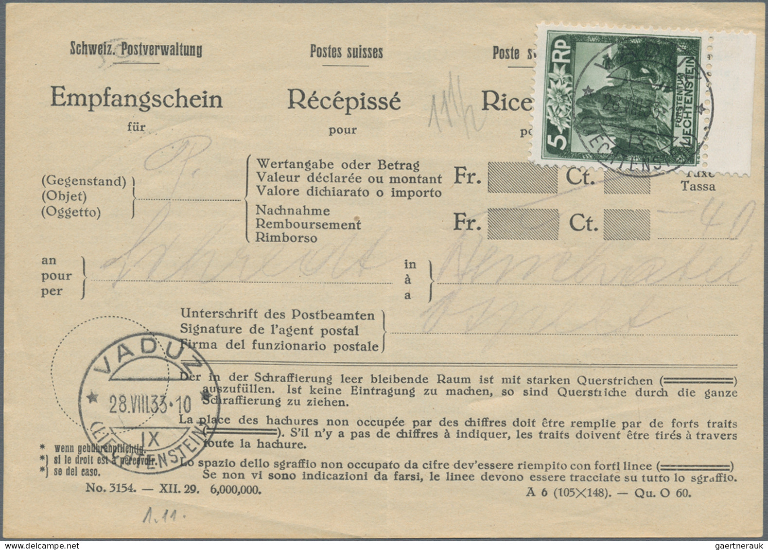 Liechtenstein: 1930, Sauberes Lot über 30 Briefen Und Karten Der Kosel-Freimarke - Collections