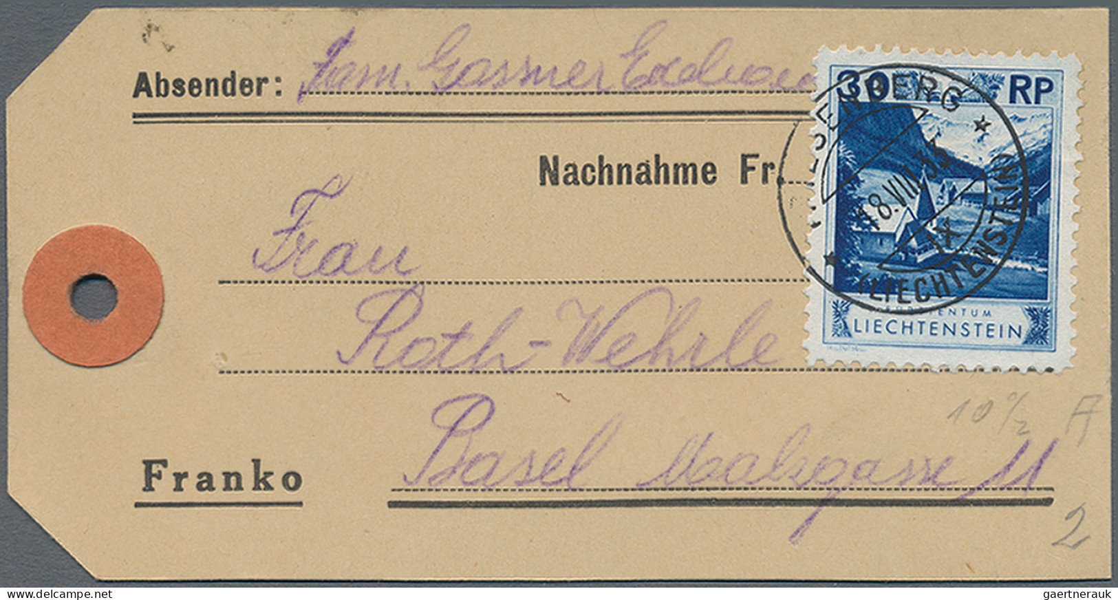 Liechtenstein: 1930, sauberes Lot über 30 Briefen und Karten der Kosel-Freimarke