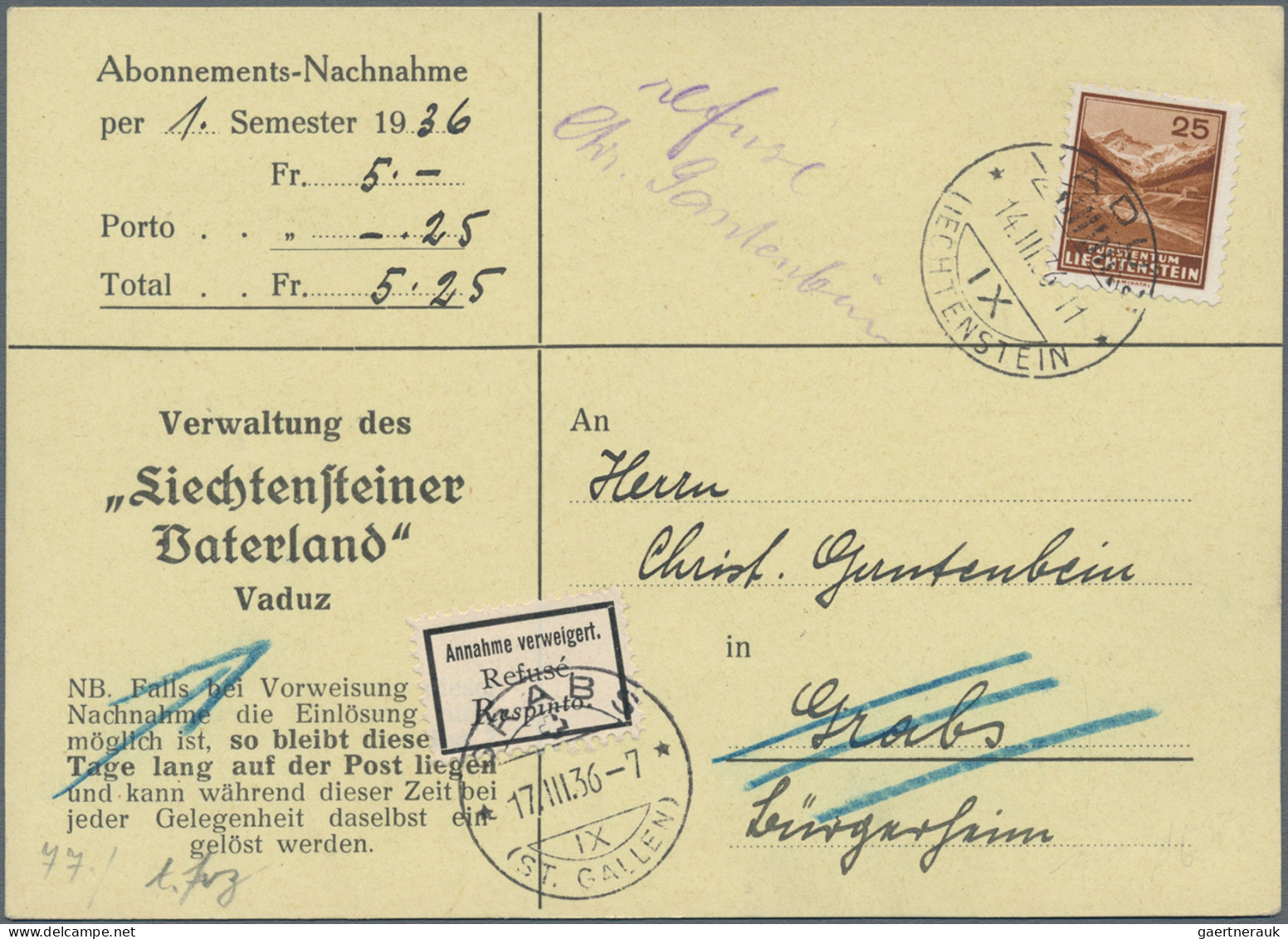 Liechtenstein: 1934, Sauberes Lot Mit 25 Briefen Und Karten Der Kosel II-Freimar - Sammlungen