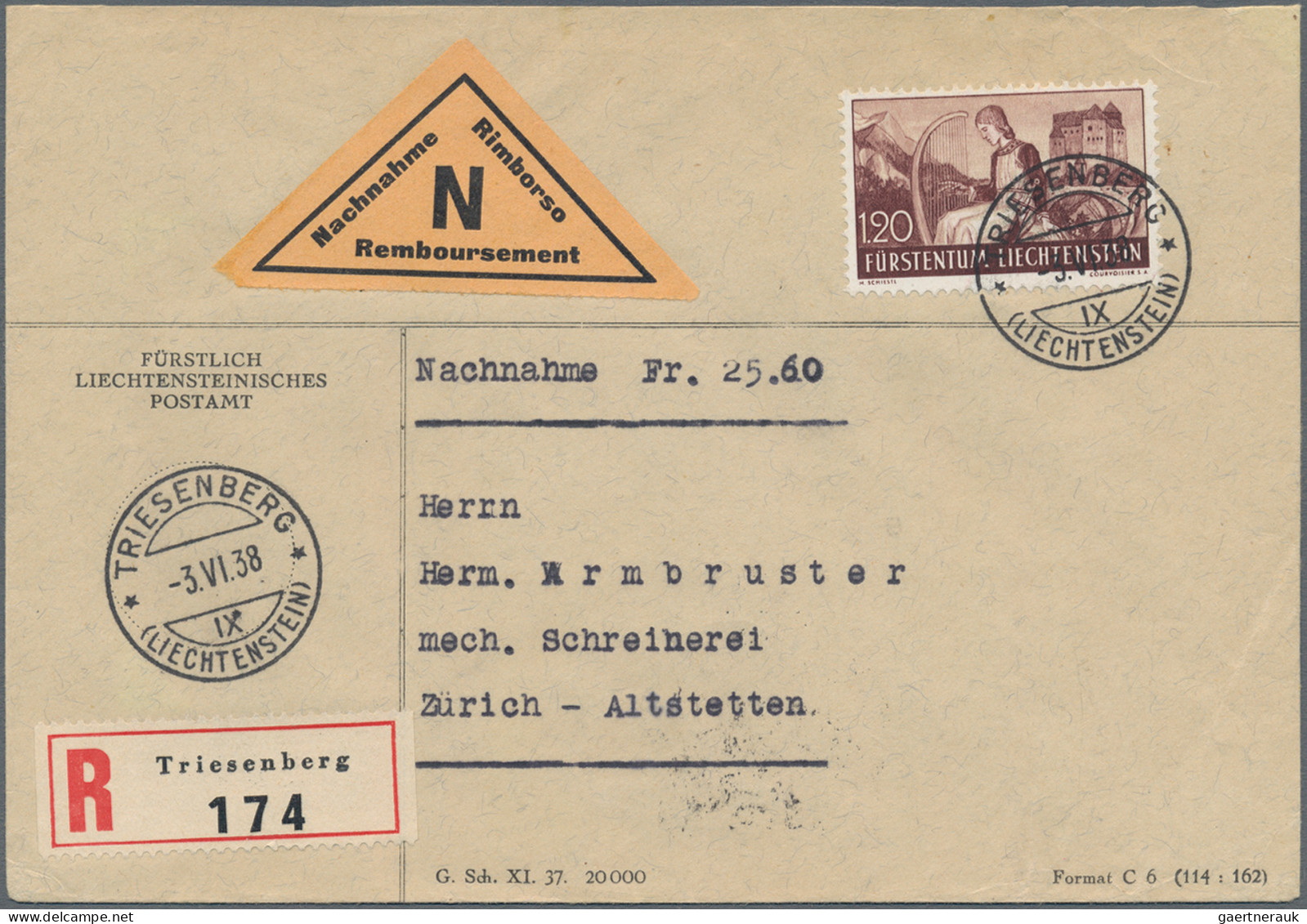 Liechtenstein: 1937, Sauberes Lot Mit 36 Briefen Und Karten Der Schiestl-Freimar - Collections