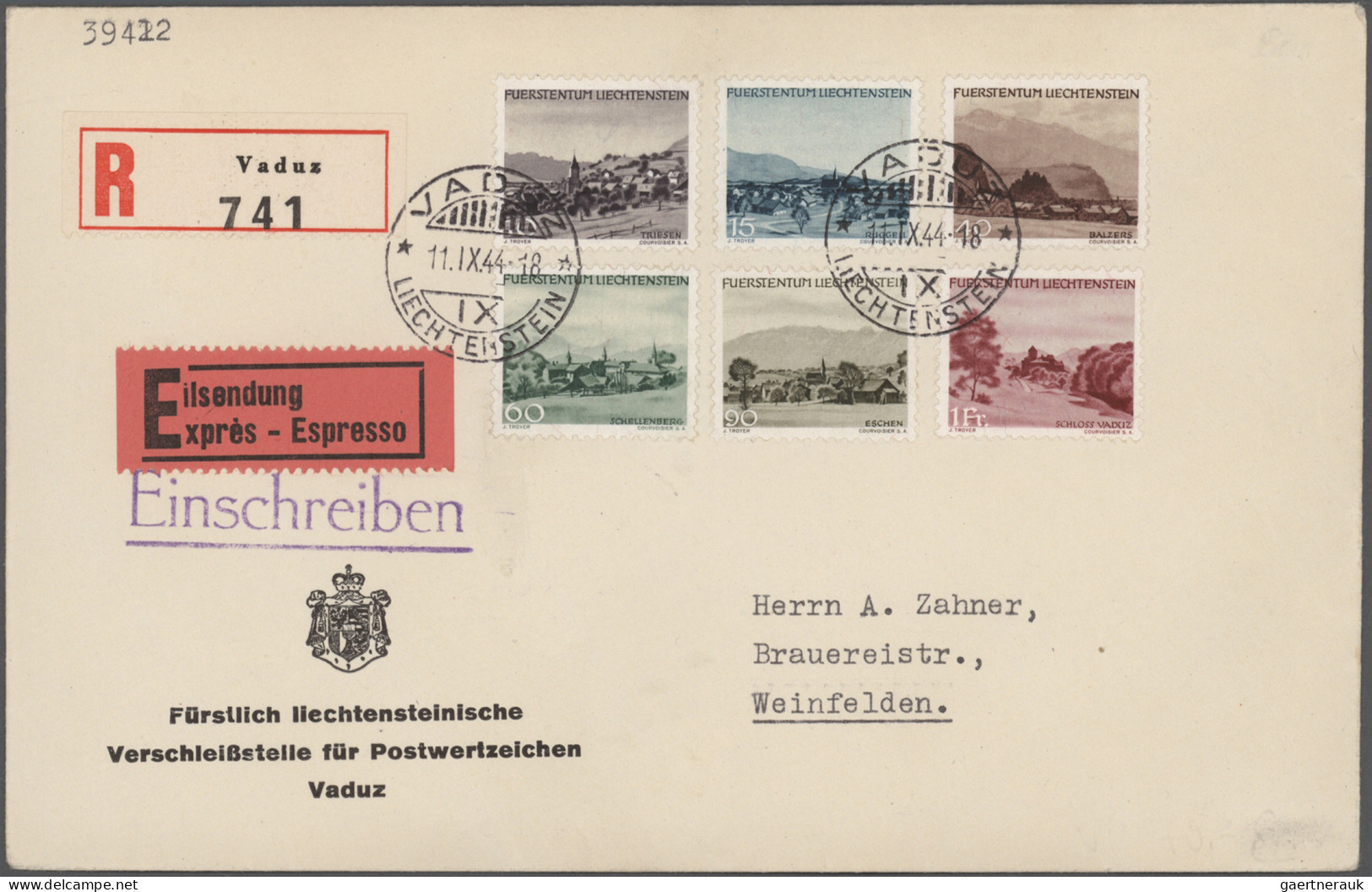 Liechtenstein: 1939/1944, Sauberes Lot Mit über 130 Briefen Und Karten Mit Inter - Sammlungen