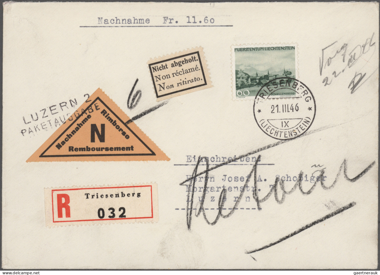 Liechtenstein: 1939/1944, Sauberes Lot Mit über 130 Briefen Und Karten Mit Inter - Lotes/Colecciones