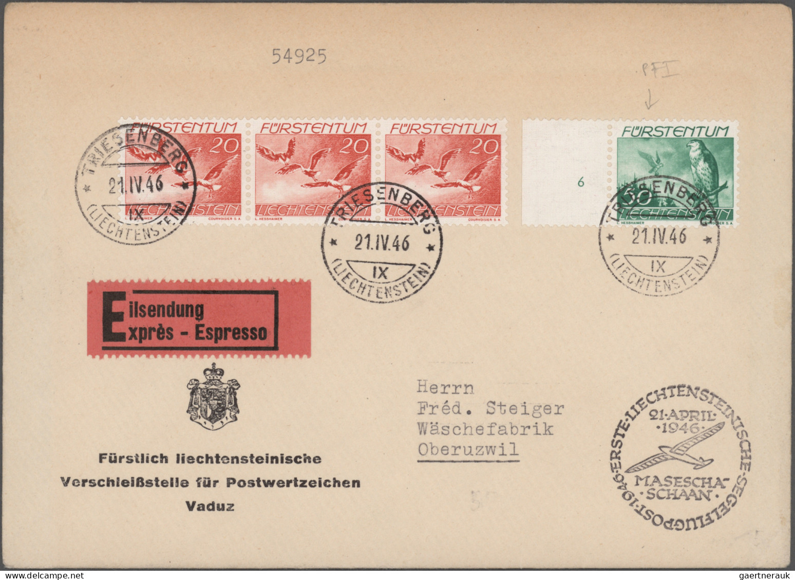 Liechtenstein: 1939/1944, sauberes Lot mit über 130 Briefen und Karten mit inter