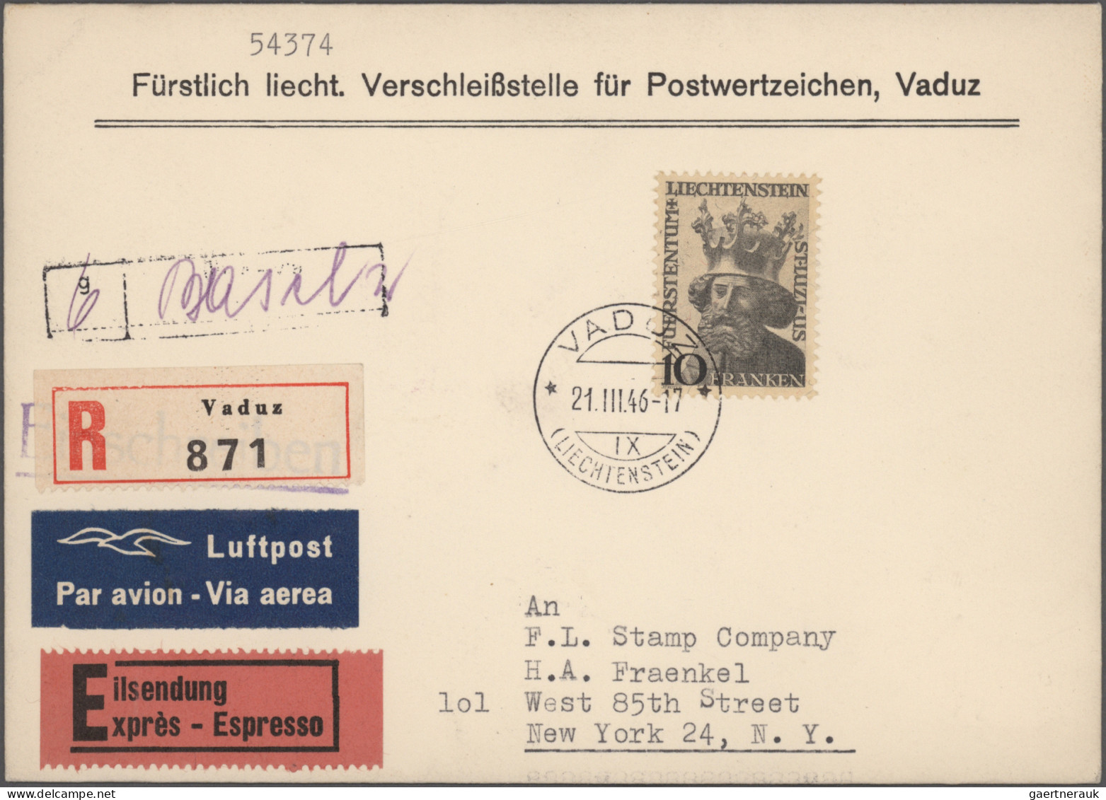 Liechtenstein: 1945/1990, Umfangreiche Sammlung Bis Ca. 1962 Mit Vielen Briefen - Verzamelingen