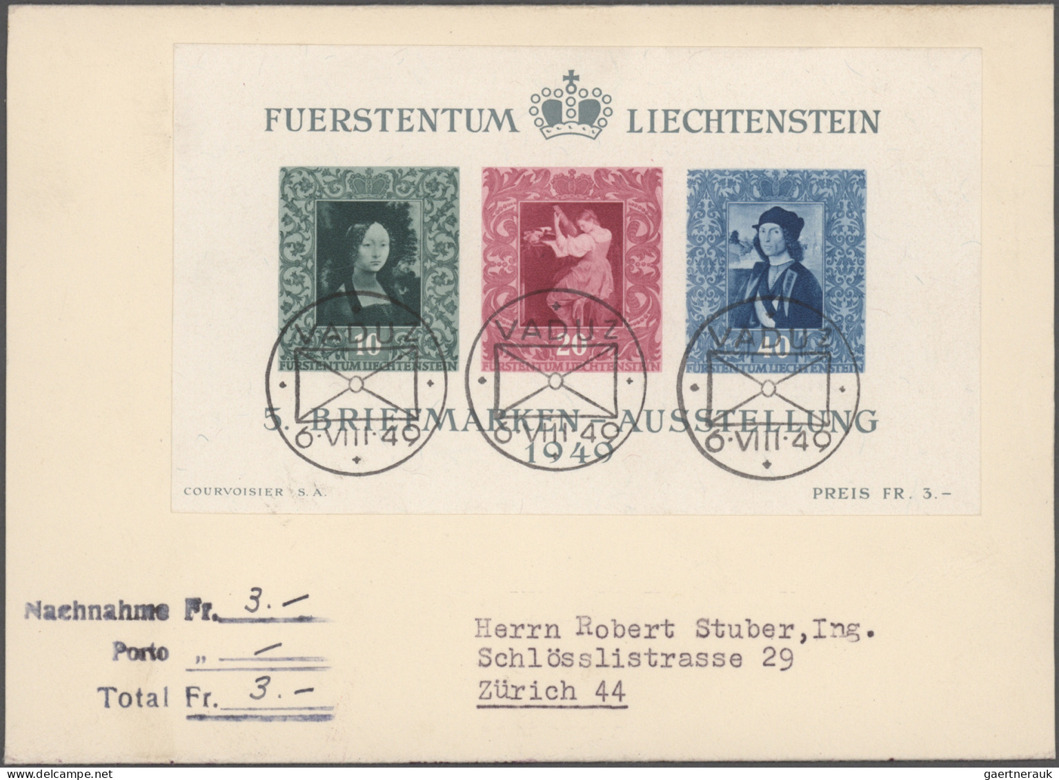 Liechtenstein: 1945/1990, umfangreiche Sammlung bis ca. 1962 mit vielen Briefen