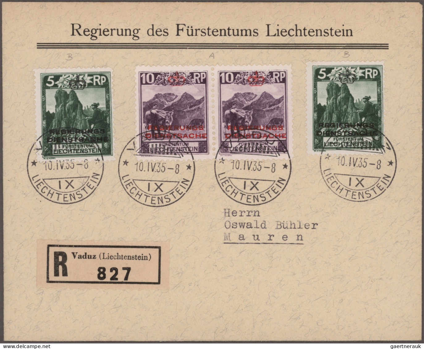Liechtenstein - Dienstmarken: 1932/1935, Lot Mit 21 Sauberen Dienstbriefen Mit M - Dienstmarken